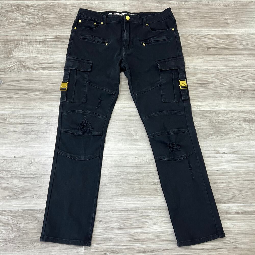 Argonaut Nation Straight Leg Cargo Black Pants Size W38 L32